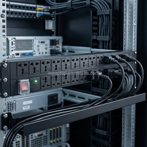 PDU 1U 19 pouces pour rack, 8 prises US/UK 16A, unité de distribution d'alimentation en aluminium, protection contre les surtensions pour centre de données, serveur CCTV - Product Image 6