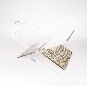 Elegant for Acrylic Quran Stand with <b>Glass</b> <b>Shelf</b> and Customizable Color & Size for Modern Islamic Decor - Product Image 3