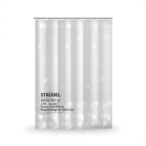 STRDEL Cortina de Ducha de Plástico Blanca TVI 1345 2430 (240x200cm) para Gedy, Diseño Elegante para Baños - Product Image 2