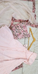 Diseñador exclusivo Heavy Georgette y Sequance Work Choki con estilo completo Trabajo Sarara Ropa étnica tradicional para mujeres - Product Image 4