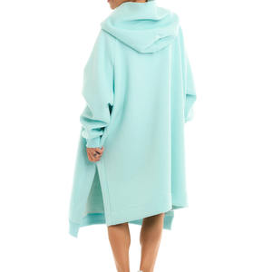 2024 de talla grande de algodón de línea larga sudaderas con capucha de peso pesado para mujer - Product Image 6