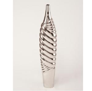 Vase à fleurs en métal design de luxe décor intérieur sol et salon et vaisselle de bureau fleur vase en argent - Product Image 1