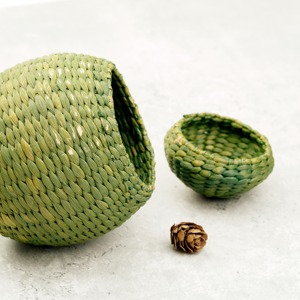 Green Small Macrame <b>Basket</b> <b>For</b> Daily Essentials Vanity Use Jewelry Earrings <b>Storage</b> And Decorative Organizer From India - Product Image 2