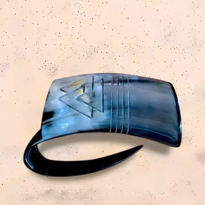 Tasse en corne couvercle étanche isolation sous vide tasse à café meilleure qualité NOUVEAU VIKING Style nautique tasse à boire en corne par croissant artisanat - Product Image 3