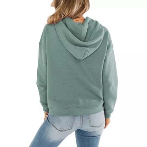 Venta al por mayor transpirable mujeres sudaderas con capucha último estilo de color sólido mujeres sudaderas con capucha personalizadas mujeres sudaderas con capucha - Product Image 6