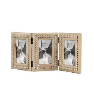 Wood Beaded Photo Frame wall Hanging Solid Wood Photo Frame Square Picture Frame for Hot Sale