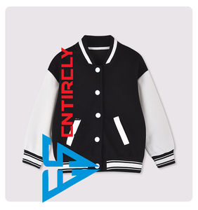 Wholesale Solid Color Original Wool Leather Varsity <b>Jacket</b> for <b>Kids</b> & Toddler School Uniform Embroidered Technics Winter Season - Product Image 4