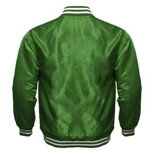 Blouson bombardier universitaire vert satin vintage pour homme coupe-vent léger sur mesure veste d'extérieur pour hommes - Product Image 2