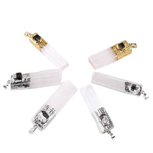 Ágata Selenita Negro Turmalina Galvanizado Stick Colgante Collar de cristal de alta calidad Comprar en línea de Amayra Crystals Exports - Product Image 1