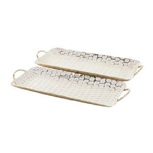 Plateau de service ovale en or élégant avec finition polie et bords lisses, parfait pour afficher des apéritifs et un décor élégant - Product Image 2