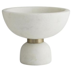 Lightweight Solid Marble Serving Bowl for Daily Use Solid <b>White</b> Marble <b>Round</b> Serving Bowl for <b>Dining</b> <b>Tables</b> - Product Image 2
