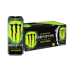 Bebida Energética Monsters Nitro, 12 Latas de 500ml, con L-Carnitina y Vitaminas B, Textura Suave Similar al Champaña, Pedido al por Mayor - Product Image 1