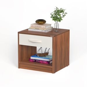 โต๊ะข้างเตียงพร้อมลิ้นชัก (วอลนัท & หนาวจัด) - Product Image 4