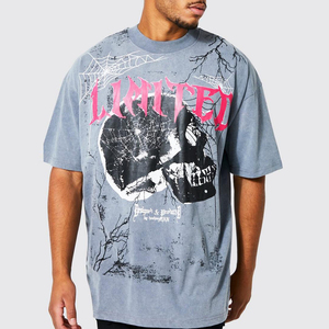 Men's Fashion Cotton Short Sleeve <b>Tshirts</b> Loose Fit Drop Shoulder Casual Baggy Crewneck Tee Tops Solid Oversized Design - Product Image 3