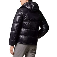 Vente en gros 2026 Blousons matelassés pour hommes Noir brillant Manteau d'hiver à bulles Capuche amovible Décontracté Crocheté Grande taille Écologique