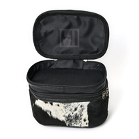 Sac à cosmétiques en cuir de vachette de luxe, organiseur de maquillage portable, pochette de voyage