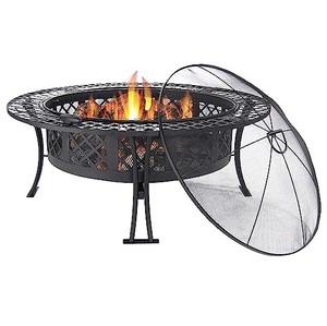 Outdoor/Indoor Black Metal <b>Fire</b> <b>Pit</b> Vertical Adjustable Wood Burner <b>Fire</b> <b>Pit</b> Round Portable Charcoal <b>BBQ</b> Barbeque - Product Image 3
