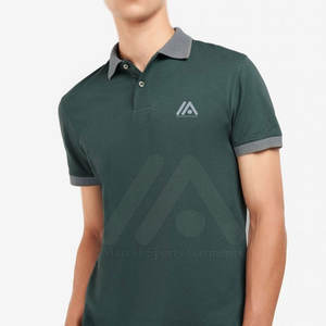 เสื้อยืดผู้ชายแบบแห้งเร็วสำหรับเสื้อโปโลผ้าฝ้ายโพลีเอสเตอร์ใส่สบายเนื้อผ้าแคนวาสลายพื้น - Product Image 2