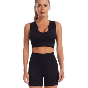 เสื้อชั้นในกีฬาแบบเรียบง่ายสำหรับผู้หญิง ยืดหยุ่นได้ดี เหมาะสำหรับฟิตเนส โยคะ กางเกงขาสั้นดีไซน์พิเศษ ออกแบบสำหรับการเล่นกล้ามเนื้อ รองรับระดับปานกลาง ป้องกันแบคทีเรีย - Product Image 2