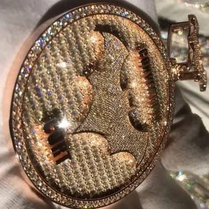 Pendentif lettre cercle personnalisé de luxe VVS Moissanite diamant Plaqué or 18 carats Pendentif lettres Hip Hop Bijoux de mode - Product Image 4