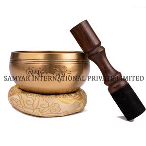 Top vente lune Logo sculpté métal artisanat bol chantant coffret cadeau propre gravé bol coussin attaquant pour la décoration de la maison prière - Product Image 3