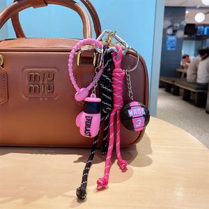INS พวงกุญแจบาสเก็ตบอล & มวยสไตล์เกาหลี Miu เชือกถักจี้รถ & กระเป๋าเป้สะพายหลังสุดชิคสายคล้องคอที่มีเสน่ห์เก๋ไก๋ - Product Image 6