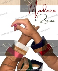 Brazaletes acrílicos gruesos multicolores, pulseras de resina hechas a mano para niñas, joyería de moda llamativa a la moda - Product Image 3