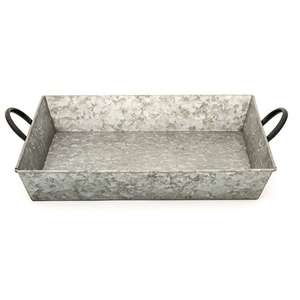 Plateau de service en métal galvanisé rond Offre Spéciale pour décor de ferme Vintage plateau galvanisé moderne - Product Image 3