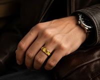 Cincin Titanium Baja Matte Custom JLM Wholesale dengan Pola Panah Terukir untuk Pria, Cincin Janji Pernikahan, Model Nyaman Dipakai