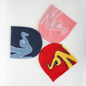 Sombreros de punto a rayas lisas para invierno, gorros con logotipo personalizado, gorros de lana de Cachemira Jacquard Skully para hombres y mujeres, fruta clásica, venta al por mayor - Product Image 3