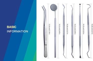 Di alta qualità 6 pezzi Kit igiene orale <span class=keywords><strong>Meta</strong></span> placca di rimozione denti strumenti per la pulizia dentale strumenti chirurgici - Product Image 5