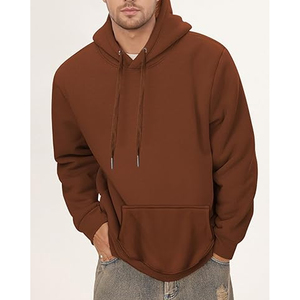 Sweat à capuche personnalisé pour hommes, poids lourd, surdimensionné, sans cordes, 100% coton mélangé, logo imprimé de rue brodé d'hiver - Product Image 6