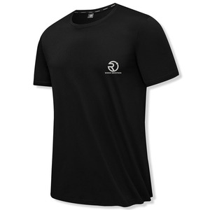Chemise à col rond de couleur unie en gros T-shirts d'entraînement respirants T-shirt de sport personnalisé pour hommes - Product Image 4