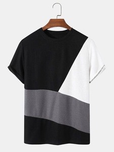 Manufacturer's High Quality 100% Cotton <b>Men's</b> Gym T-<b>Shirts</b> Three Tone Solid Pattern Custom Logo Embroidery White Sold in Bulk - Product Image 3