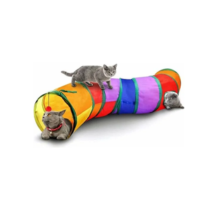S Shaped Curved Cat <b>Tunnel</b> 130 cm Rainbow Pattern Pet <b>Play</b> Tube - Product Image 1