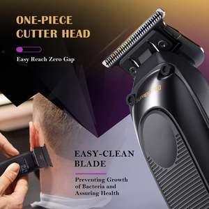 Tondeuse à cheveux sans fil professionnelle pour barbiers, moteur sans balais à couple élevé, lame détachable avec revêtement DLC, alimentée par batterie - Product Image 1