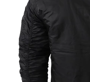 Veste bouffante à fermeture éclair avec logo personnalisé de haute qualité pour hommes, Bomber style pilote teint en plaine, 3XL à capuche avec support, prix de gros - Product Image 4