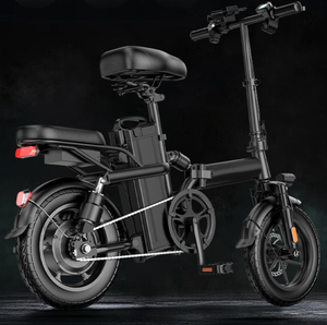 Vélo électrique de ville pliable à double suspension, double siège, freins à disque doubles, batterie au lithium 48V 8A, pneu 14*2.215 - Product Image 4