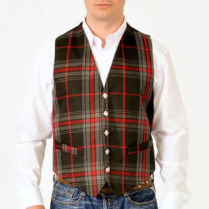 Gilets/gilets en tartan à motif droit écossais/irlandais formel avec fermeture à boutons Scotland Kilt Company gilets écossais pour hommes - Product Image 2