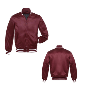 Streetwear veste universitaire en satin veste unisexe de style bombardier de baseball personnalisée OEM vêtements d'extérieur de haute qualité à la mode pour les collèges - Product Image 6