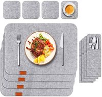 Ensemble de sets de table classiques en feutre de 3 mm d'épaisseur, 8 pièces, résistants à la chaleur, antidérapants, absorbants, pour table à manger