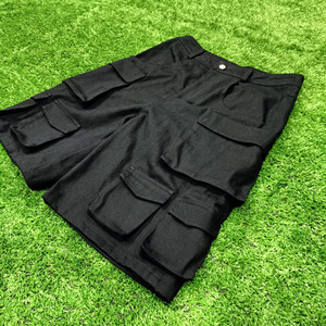 Pantalones cortos Cargo de nailon para hombre con patrón sólido, ropa de calle, ribete de color en contraste, Impresión de logotipo personalizado - Product Image 4