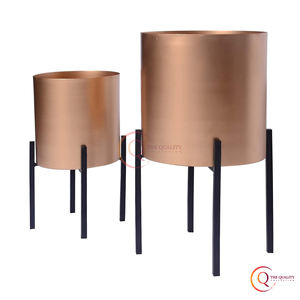 Combo de soporte de maceta para decoración del hogar elegante con diseño geométrico para bodas, jarrón de suelo en cualquier lugar, plantas artificiales y reales en maceta - Product Image 3