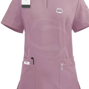 ชุดสครับทางการแพทย์สำหรับสตรีผ้าเนื้อนุ่มชุดสแปนเด็กซ์ระบายอากาศได้ดีชุดสครับผลิต - Product Image 5