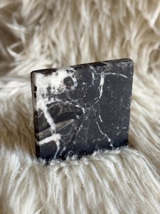 Handmade <b>Black</b> Marquina Marble <b>Coasters</b> Square Natural Stone Beer Mat Homeware - Product Image 2