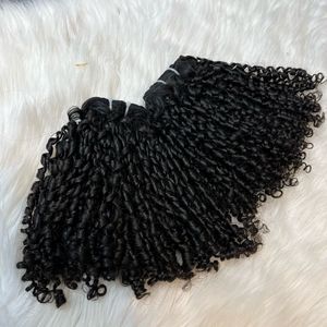 Para extensiones de cabello humano virgen rizado Pixie Paquetes de estilo recto para mujeres negras - Product Image 1