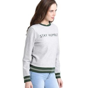 Sudadera de cuello redondo de mujer de lana de algodón con logotipo bordado personalizado 2025 para mujer - Product Image 6