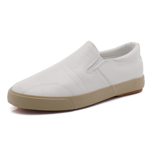 Zapatillas Blancas Sin Cordones para Hombre, de Caña Baja, Elásticas, Casuales, de Goma Vulcanizada, Planas, para Uso Diario - Product Image 3
