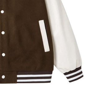 Vente chaude vestes d'université pour hommes pour l'hiver cuir et laine vêtements décontractés et de plein air tissu de toile produit de vente chaud - Product Image 5