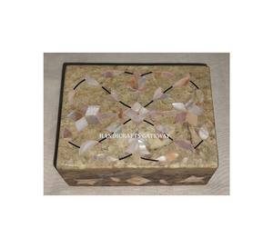 Hermosas cajas de joyería de nácar con incrustaciones blancas de esteatita hechas a mano con ilustraciones de incrustaciones florales con cajas de regalo de aniversario - Product Image 1